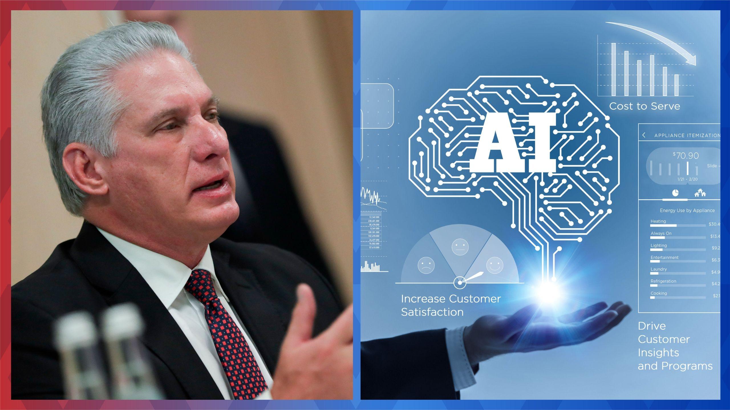  El gobernante Miguel Díaz-Canel aseguró que Cuba podría estar en la “avanzada” y la “vanguardia” de la inteligencia artificial (IA) en la región. Fotos: AP/Archivo. 