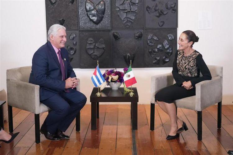Gobernante de Cuba Miguel Díaz-Canel y la presidenta de México Claudia Sheinbaum. Foto: Minrex/Archivo. 