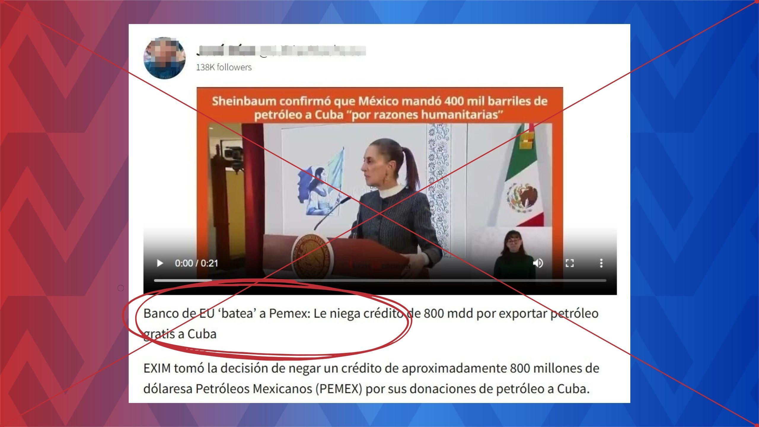 Montaje de Martí Verifica con captura de desinformación. 