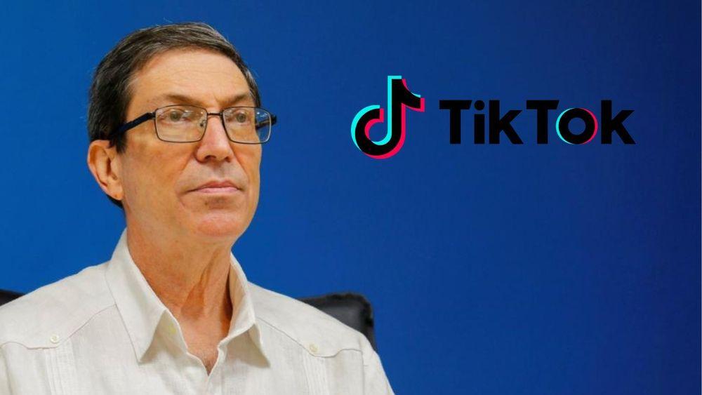 Canciller cubano Bruno Rodríguez desinforma sobre TikTok. (Fotomontaje: Martí Verifica)
